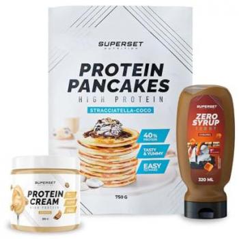Coffret Petit-Déjeuner Pancakes - Crème Protéinée Cookies + Sirop Caramel Sans Sucre