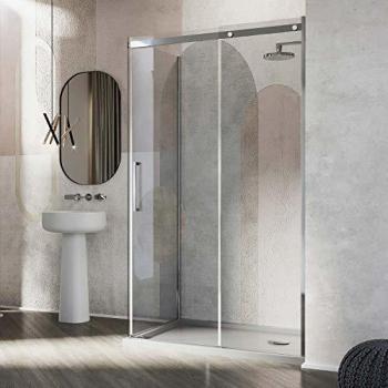 Mampara Ducha Prime Duo 8mm Vidrio Transparent 75x130cm H200 con EasyClean