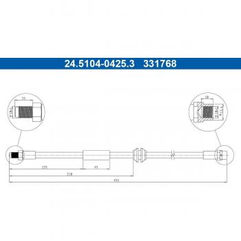 Bremsschlauch ATE für MINI Hinterachse 24.5104-0425.3