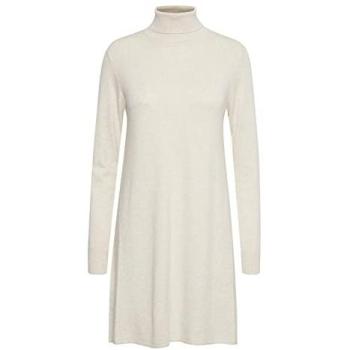 Strickkleid OXMO „Oxwinala“ – L – Grau‑Melange – Damen – 70 % Viskose, 30 % Nylon
