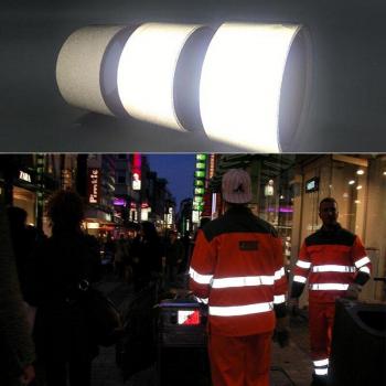 EN471 5cm wide Gray Reflective Polyester Fabric for Clothing RS-922