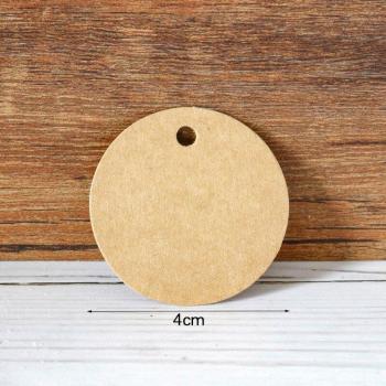 100pcs Blank Round Tags 3-5cm Vintage Kraft Paper for Price Labeling