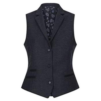 Classic Black Tweed Waistcoat (1920s Herringbone) – TruClothing Women’s WSN, Size 14