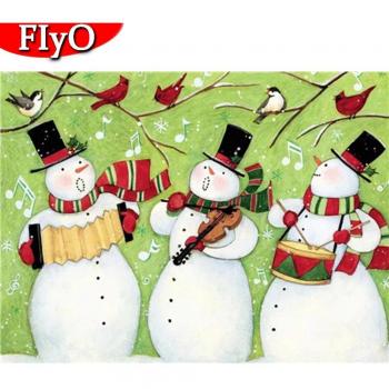 Navidad en Diamantes: Kit Pájaro y Muñeco de Nieve 20x30 cm