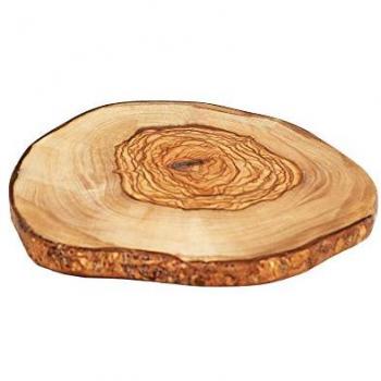 NATUREHOME Schneidebrett Baumscheibe Olivenholz rund – 40 cm