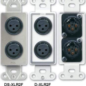 RDL D-XLR2F Decora Wall Plate with Dual XLR 3-Pin Female Connectors, White