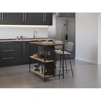 Detroit Modern Bar Table with Metal Legs Open Shelf 100cm