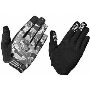 GripGrab Hombre Rebel Guantes Largos de Bicicleta - Primavera/Verano - Gris Camuflaje - Tamaño Gran