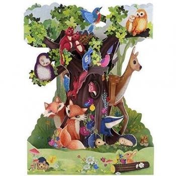 Postal 3D Animales del Bosque