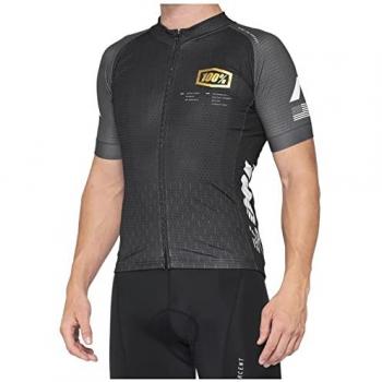 Maglia da bicicletta 100% Exceeda a maniche corte - Nero Grigio - Taglia S