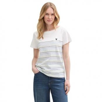 Camiseta de rayas para mujer Tom Tailor de manga corta