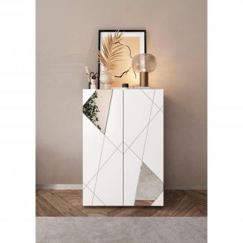 INOSIGN Schuhschrank „Vittoria“ 78 cm – Spiegel & Siebdruck