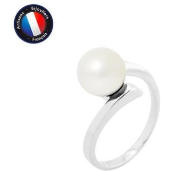 Anillo de Perlas de Agua Dulce 8-9 mm - Color Blanco Natural - Oro Blanco - Bijou para Mujer