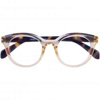 Lesebrille Jackie beige transparent +3.00 dpt mit Etui (nachhaltig)