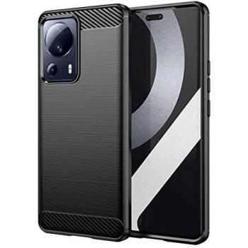 Funda Protectora para Xiaomi Mi 13 Lite Silicona Negra Diseño Fibra de Carbono