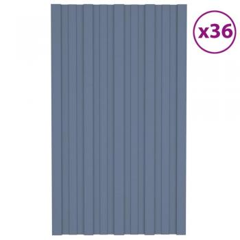 Panel para tejado acero galvanizado gris 36 unidades 80x45 cm Vidaxl
