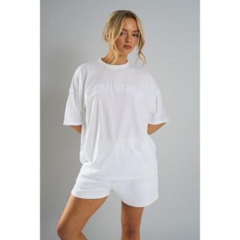Kaiia Studio Oversized Applique T-Shirt in White UK 8
