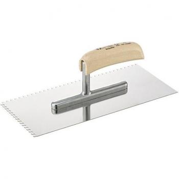 Magni Cazzuola + Spatola Frattazzo Lisciante 280x130mm Seghettato 4x4mm Inox Fortis Bau (28 cm)