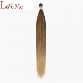 Extensions capillaires synthétiques lisses 24 pouces ombré miel doré 100g