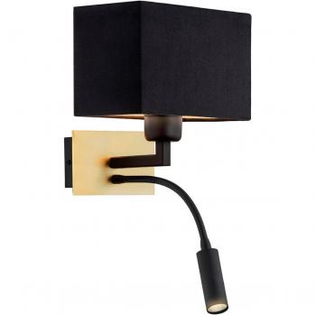 Euluna Harry Angular Wall Lamp, Brass/Black