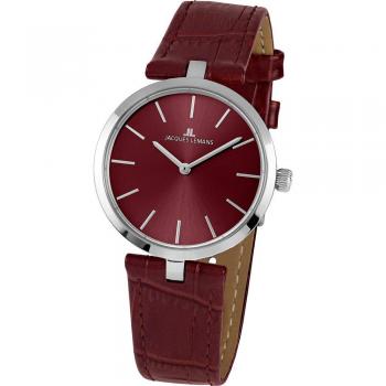 JACQUES LEMANS Damen-Uhren Analog Quarz One Size Rot 32016848