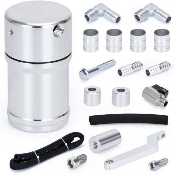 VR-OTK02 Aluminum Oil Catch Can for Dodge Ram 1500 2500 3500 5.7L 6.4L HEMI