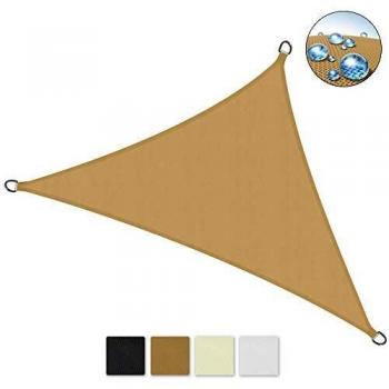 Tenda a vela ombreggiante SolVision 700x500x500 cm in poliester idrorepellente sabbia con protezione UV