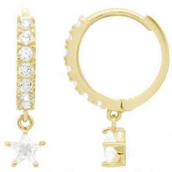 Cercei stellati con ossidi di zirconio – oro giallo