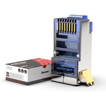 Shielded 8P8C Crimp End Ethernet Connector by AMPCOM