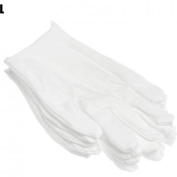 12 Pairs of White Cotton Gloves for Cleaning and Etiquette