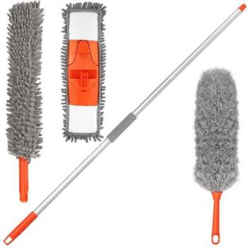 Telescopic Microfiber Duster and Mop Combo