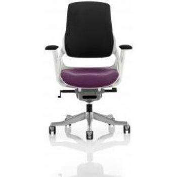 Zure Black Fabric Back Executive Chair - Tansy Purple Seat