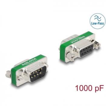 Delock HF/EMI Entstörfilter D-Sub 9 Pin Stecker zu Buchse mit Tiefpass kapazitiv (66476)
