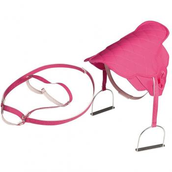 Rosa Barbie Pferdesattel Happy People 58051 mit Stepp Design