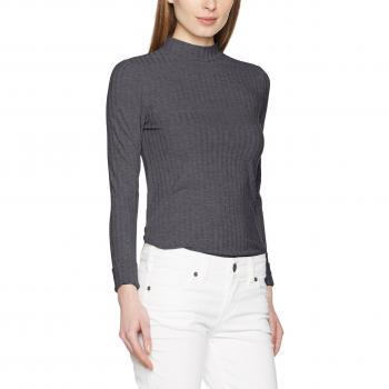PIECES Pcamy Ls Turtleneck Top Noos, Suéter para Mujer, Gris