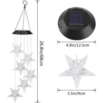 Color-Changing Solar Hummingbird Wind Chime - Waterproof Garden Ornament