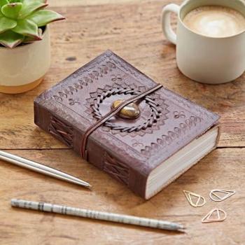 Indra Yellow Leather & Stone Medium Journal
