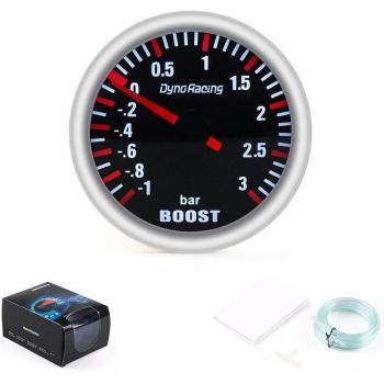 Dynoracing 2 52MM Mechanical Turbo Boost Gauge 3 BAR White LED Smoke Lens BX101537