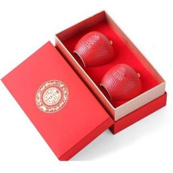 Red Ceramic Tea Storage Jar