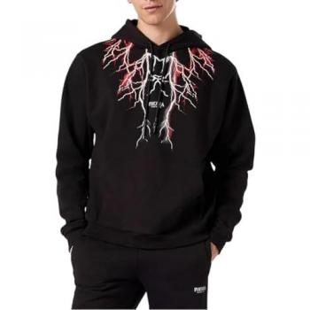 Sweat à capuche dynamique Lightning pour hommes, noir/rouge/gris