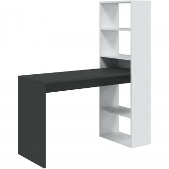 DMORA Scrivania Denton Studio Ufficio Porta PC Portalibri – 120x53x144 cm