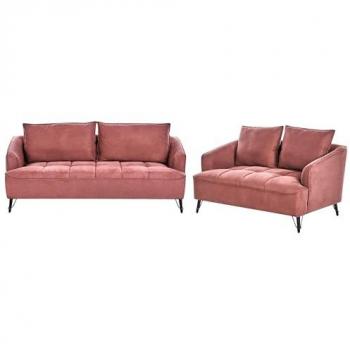 Beliani - Set Di Divani 5 Posti Bouclé Bordeaux Hobro