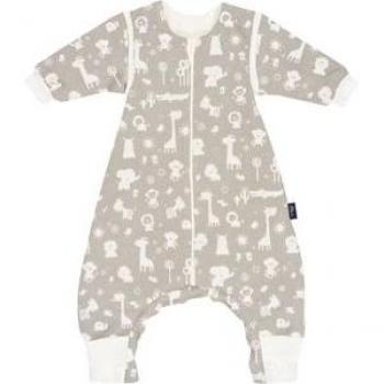 Alvi® Schlafoverall Zootiere taupe mit abnehmbaren Ärmeln