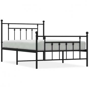 VidaXL Industrial Style Black Metal Bed Frame 100x200cm