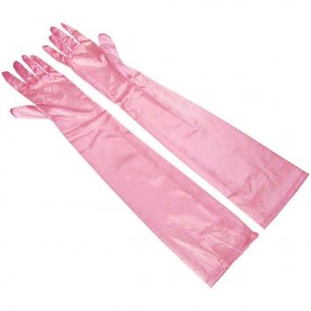 Long Satin Opera Gloves - Blue