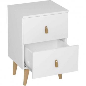Cajonera Blanca Retro de 2 Cajones