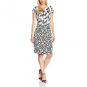 Laurèl 16105, Vestido Blanco, Talla 44 (Schwarz/Weiss 4120)