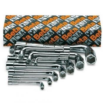 Beta Tools 933/S17 17-Piece Chrome-Plated Offset Hex Socket Wrench Set