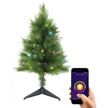 Xanlite Sapin de Noël KOZii, 150 cm, guirlande LED connectée (10m), multimode d'éclairage, synchronisation musicale Vert Taille unique