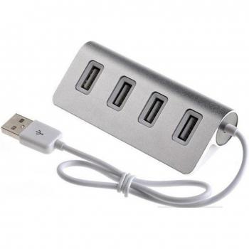 High‑Speed 4‑Port USB 2.0 Hub Adapter (Aluminum) – For PCs